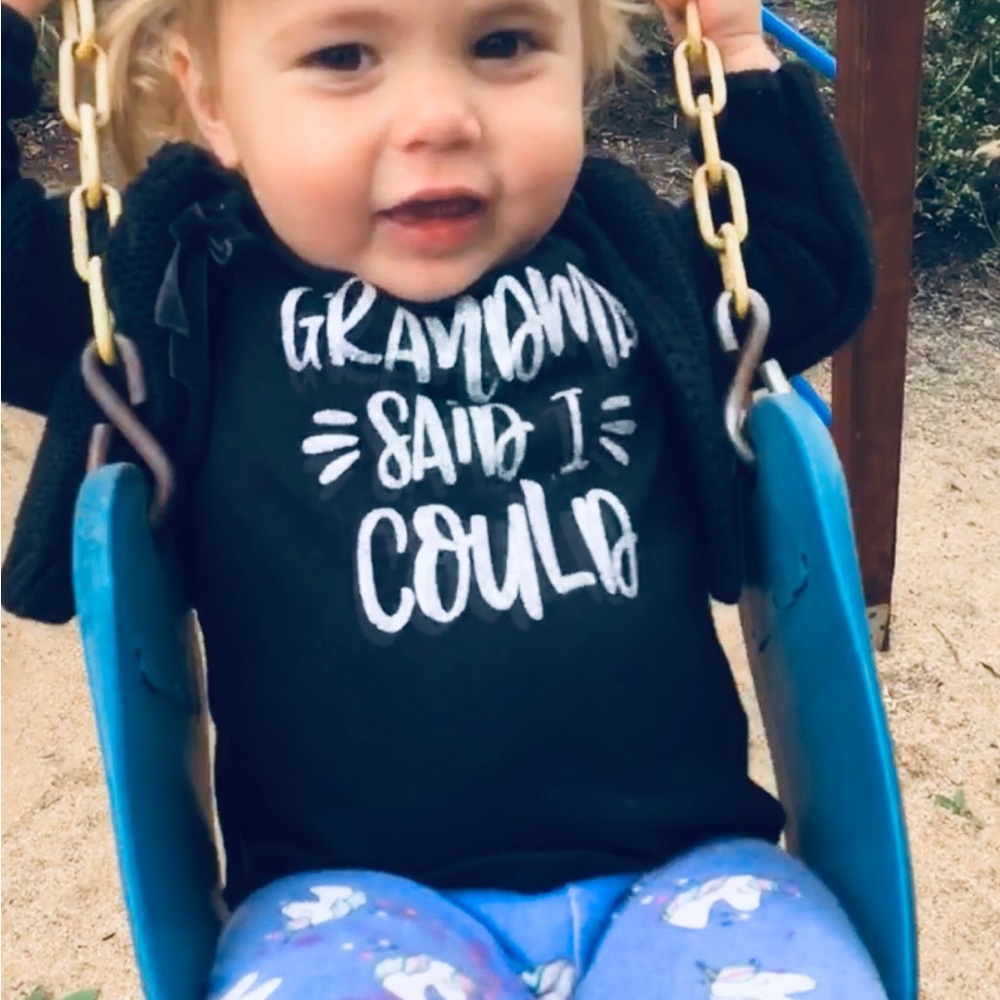 Girls T-Shirt 12-18mo Grandma Said I Could.